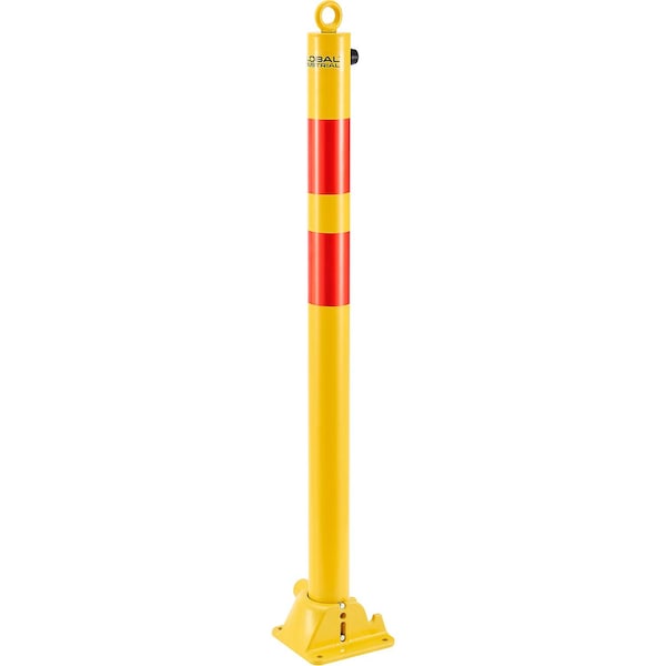 Global Industrial Collapsible Bollard, 2-1/2in Dia., 35-1/2in Extended Height, Yellow 670755 - main